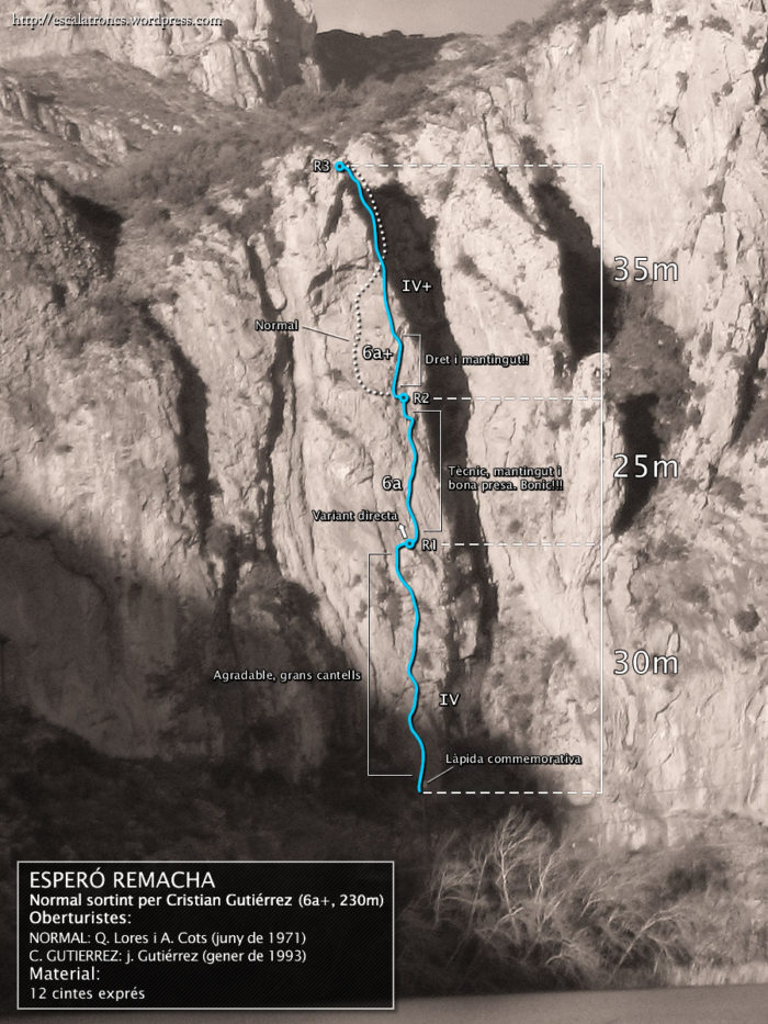 Ressenya de la Via Normal sortint per la Cristian Gutiérrez a l'Esperó Remacha (Sant Llorenç de Montgai)